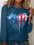 Women's Butterfly Freedom Print Casual Crew Neck Shirt
