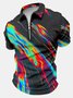 Men's Art Print Polo Collar Regular Fit Casual Polo Shirt
