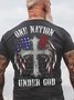 Men‘s One Nation Under God Cotton Casual Letters T-Shirt