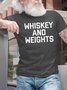 Men's Whiskey And Weights Funny Graphic Printing Casual Cotton Text Letters T-Shirt