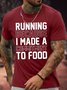 Men's Running Because I Made A Commitment To Food Funny Graphic Printing Cotton Casual Text Letters T-Shirt