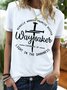 Women's Waymaker Miracle Worker Promise Keeper Light In The Darkness Funny Graphic Printing Regular Fit Crew Neck Casual Cotton-Blend T-Shirt