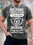 Men's Mechanic Curious Enough To Take It Apart To Put It Back Together Clever Enough To Hide The Extra Parts When I’M Done Funny Graphic Printing Text Letters Crew Neck Casual T-Shirt