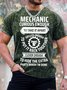 Men's Mechanic Curious Enough To Take It Apart To Put It Back Together Clever Enough To Hide The Extra Parts When I’M Done Funny Graphic Printing Text Letters Crew Neck Casual T-Shirt