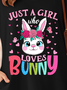 Lilicloth X Manikvskhan Just A Girl Who Loves Bunny Women's V Neck Casual Dress