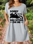 Lilicloth X Y Sorry I Am Late My Cat Was Sitting On Me Women's V Neck Dress