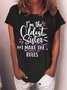 Women’s I’m The Oldest Sister I Make The Rules Casual Loose Cotton T-Shirt