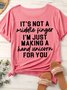 Women's It Is Not A Middle Finger I Am Just Making A Hand Unicorn For You Funny Graphic Printing Crew Neck Casual Cotton Loose T-Shirt