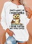 Women's That's What I Do I Read Books I Drink Coffee Know Things Owl Animal Simple Sweatshirt