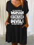 Women's Funny Word Kind Of Women Casual V Neck Text Letters Dress