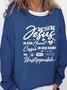 Women’s With Jesus In Her Heart Coffee In Her Hand She Is Unstoppable Loose Casual Crew Neck Sweatshirt