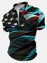 Men’s Patriotic America Flag Pattern Polo Collar Casual America Flag Regular Fit Polo Shirt