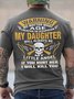Men's Warning No Matter Age Location Or Occupation My Daughter Will Always Be My Little Angel Funny Graphic Printing Text Letters Cotton Crew Neck Casual T-Shirt