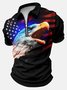 Men’s Eagle Patriotic Flag Pattern America Flag Casual Polo Shirt