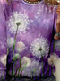 Women's Dandelion Art Print Crew Neck Casual Shirt