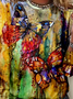 Women's Crew Neck Casual Butterfly Art Print Shirt