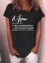 Women’s Mimi Like a Grandmother But So Much Cooler Text Letters Loose Casual Cotton T-Shirt