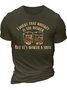 Men’s I Doubt That Whiskey Is The Answer But It’s Worth A Shot Casual Text Letters T-Shirt