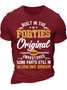 Men's Forties Funny Graphic Printing Text Letters Casual Cotton T-Shirt