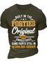 Men's Forties Funny Graphic Printing Text Letters Casual Cotton T-Shirt