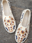 Embroidery Flowers Graphic Fisherman Shoes