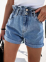 Buttoned Casual Denim Shorts