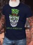 Men's St. Patrick's Day Funny Graphic Printing Skull Cotton Casual T-Shirt