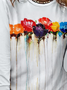 Women's Art Flower Print Casual Shirt