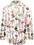 Women's Loose Shirt Collar Simple Floral Blouse