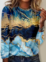 Women's Abstract Art Graphic Printing Crew Neck Casual Regular Fit Abstract Shirt