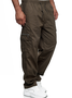 Men's Cargo Pants Work Pants Elastic Waist Multi Pocket Straight Leg Plain Sports Outdoor