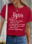 Women's Sister Definition Gift For Sister Crew Neck Casual Cotton T-Shirt
