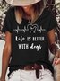 Women's Dog Lover Casual Crew Neck Loose T-Shirt