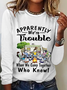 Women‘s Funny Word Camping Apparently We're Trouble When We Camp Together Who Knew Long Sleeve Shirt