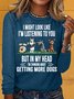 Women's In My Head I'm Thinking About Getting More Dogs Casual Letters Shirt
