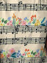 Women's Cute Floral Music Loose Simple T-Shirt
