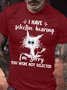 Men's I Have Selective Hearing I Am Sorry You Were Not Selected Funny Graphic Printing Crew Neck Text Letters Cotton Casual T-Shirt