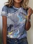 Women‘s Loose Crew Neck Butterfly Simple T-Shirt