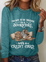 Women‘s Funny Word Owl I'm Not To Be Trusted In A Bookstore With A Credit Card Cotton-Blend Long Sleeve Shirt