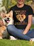 Lilicloth X Funnpaw Women's Every Once In A While A Corgi Enters Your Life And Changes Everything T-Shirt