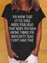 Women's Little Voice Inside Your Head Funny Casual Crew Neck T-Shirt