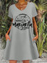 Women's Funny Drinking Chippin Dippin Margarita Sippin Casual Text Letters V Neck Dress
