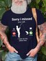 Men's Sorry I Missed Your Call I Was On My Other Line Funny Graphic Printing Text Letters Cotton Casual Crew Neck T-Shirt