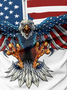 Men's America Flag Eagle Old Glory Printing Polo Collar Casual Eagle Old Glory Regular Fit Polo Shirt