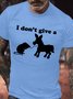Men's I Don't Give A Rat's Ass Funny Mouse And The Donkey Graphic Printing Crew Neck Text Letters Casual Cotton T-Shirt