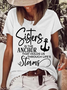 Women's Word Sisters Is The Anchor That Holds Us Through Life's Storms T-Shirt