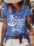 Women's Jesus Bible Verse The Anchor Holds In Spite Of the Storm Cotton Crew Neck Casual T-Shirt