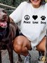 Lilicloth X Funnpaw Women's Peace Love Dog T-Shirt