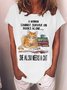 Women’s A Woman Cannot Survive On Books Alone She Also Needs A Cat Cotton America Flag Casual Loose T-Shirt