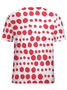 Women's Retro Art Red Polka Dot Print Casual T-Shirt